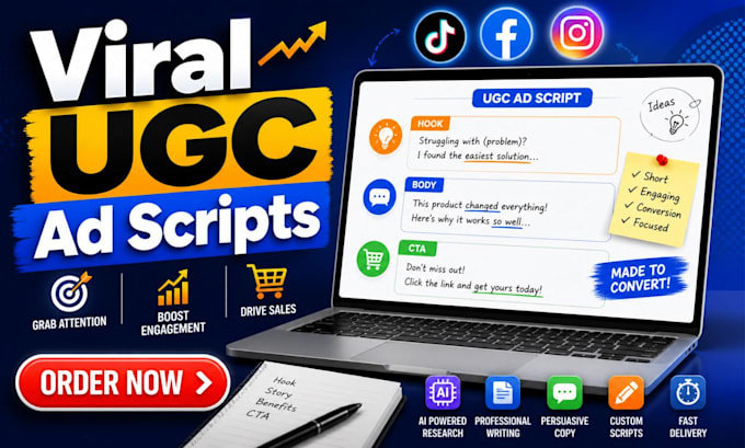 write high converting ugc ad scripts for tiktok and facebook ads