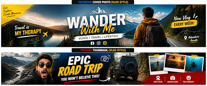design high CTR youtube thumbnails and facebook cover
