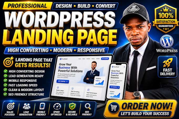 create high converting landing page, elementor, one page website