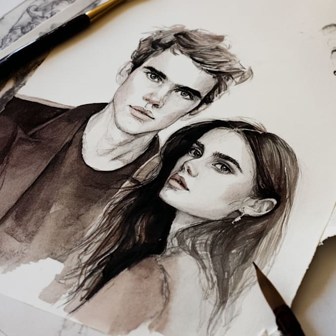 create amazing watercolor portrait character for you