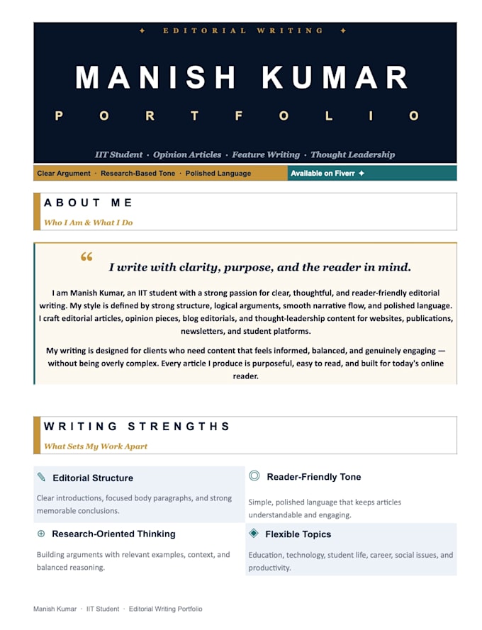 write professional editorial articles and opinion pieces