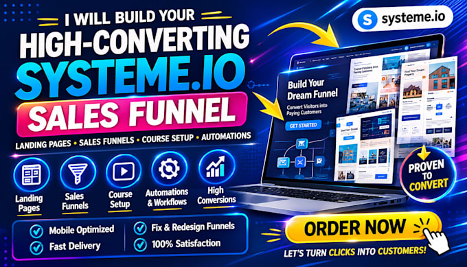 build systeme io website systeme io landing page systeme io sales funnel