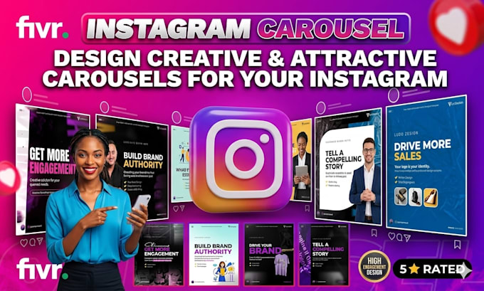 design engaging instagram carousel post, social media post and ads creatives
