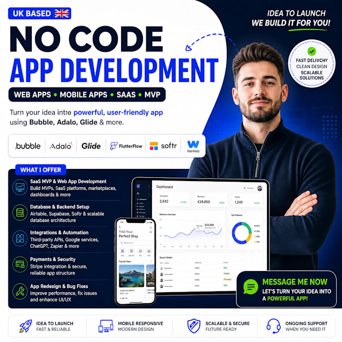 build your custom no code app glide mvp using bubble adalo flutterflow glide