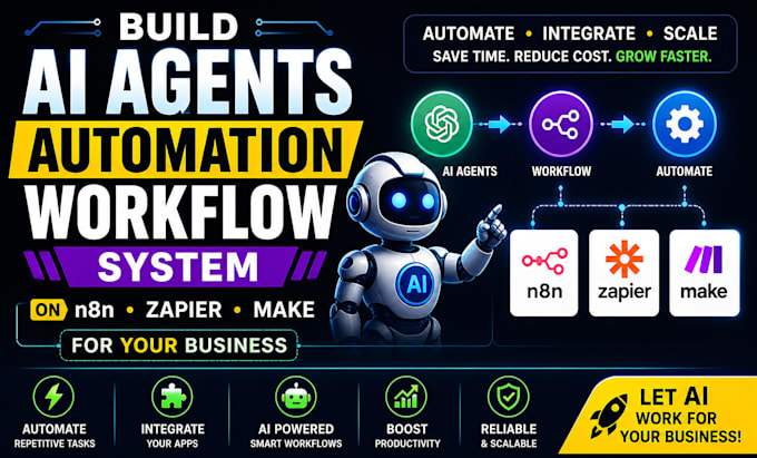 fix zaper, n8n, make ai agent automation workflow, ai chatbot, customer support
