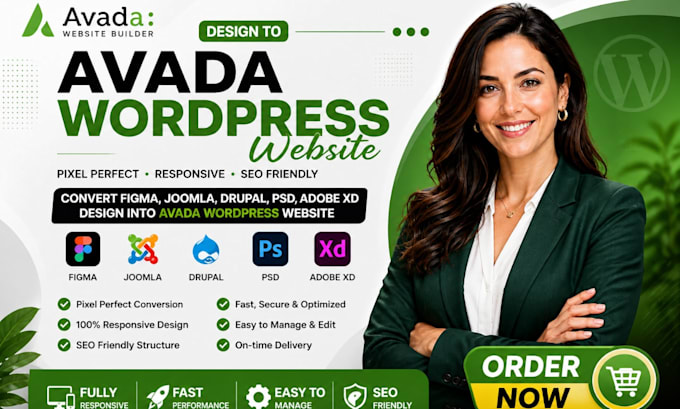 convert figma, joomla, drupal, psd adobe xd design into avada wordpress website