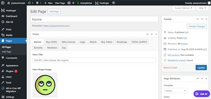 convert HTML CSS design to wordpress website pixel perfect
