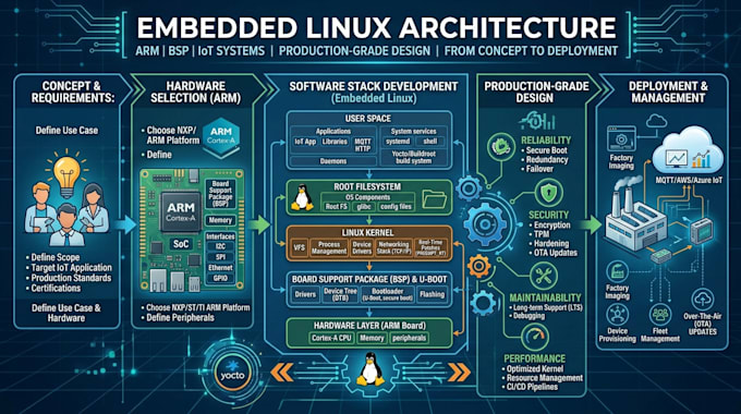 design embedded linux system architecture for arm and iot devices