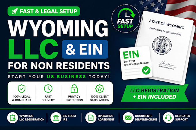 register wyoming llc and ein for non residents fast setup
