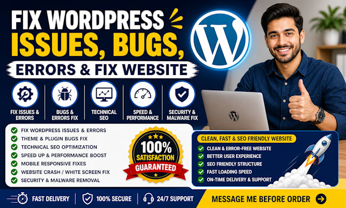 fix wordpress issues, bugs, fix wordpress errors,technical seo, fix website