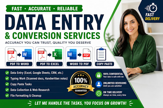 do data entry, typing, convert PDF to word, pdf convert excel, copy paste job