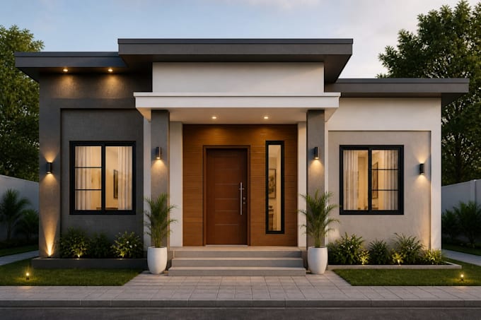 design modern house plans and realistic 3d architectural rendering