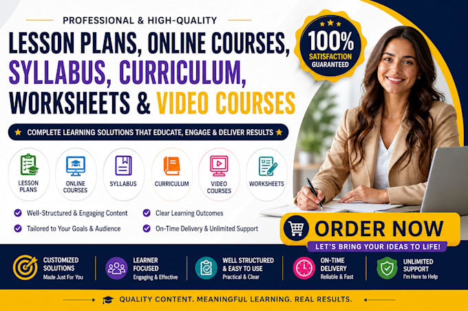 create lesson plans, online courses,syllabus,video courses,curriculum,worksheet