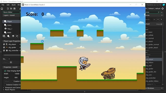 develop a professional 2d game in gamemaker studio for pc and mobile