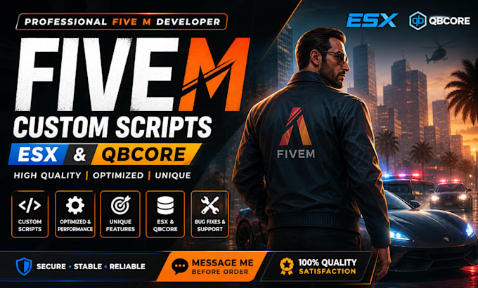 create custom fivem scripts for esx and qbcore servers