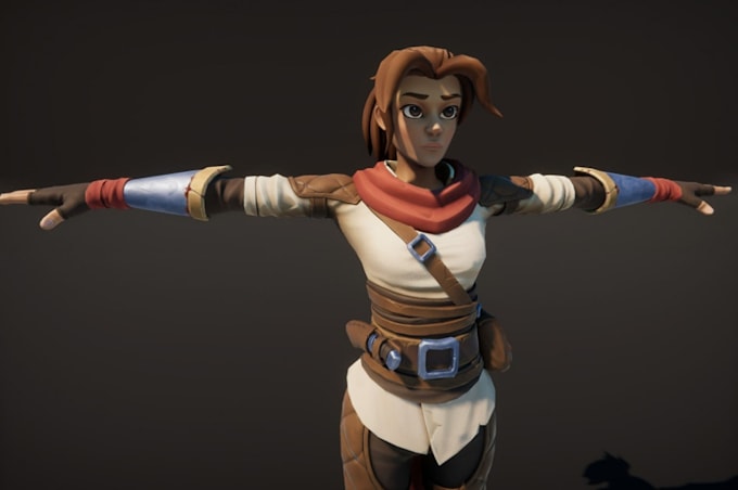 model, design stylized 3d character model with rig for game asset and animation