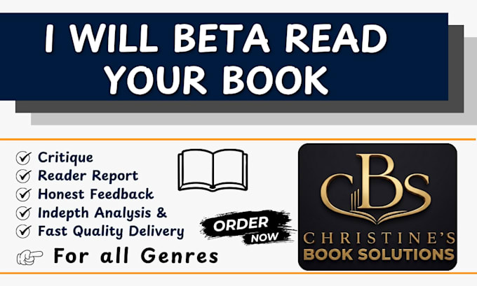 beta read, critique, and provide detailed, constructive feedback on your book