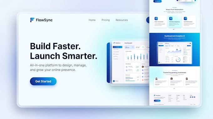 build modern wordpress webflow landing page squeeze page product page custom UI