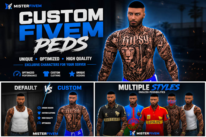 create custom gta v fivem peds characters optimized and unique