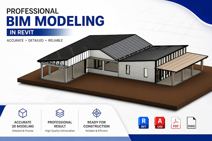 Create a professional bim model in revit with plans and quantity ...