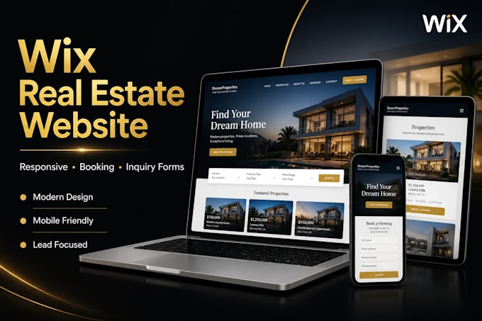 build a responsive wix real estate website with booking and inquiry forms