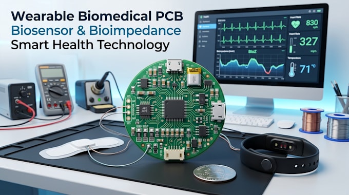 design wearable pcb for biosensor, bioimpedance and biomedical systems