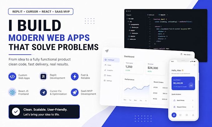 replit development cursor fix vibe coding react js saas mvp bolt new lovable ai