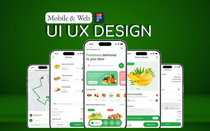 design mobile app, figma app design, mockup and prototype