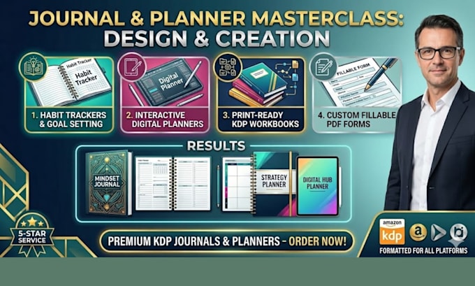 design KDP journal, planner, workbook, notebook and digital planner