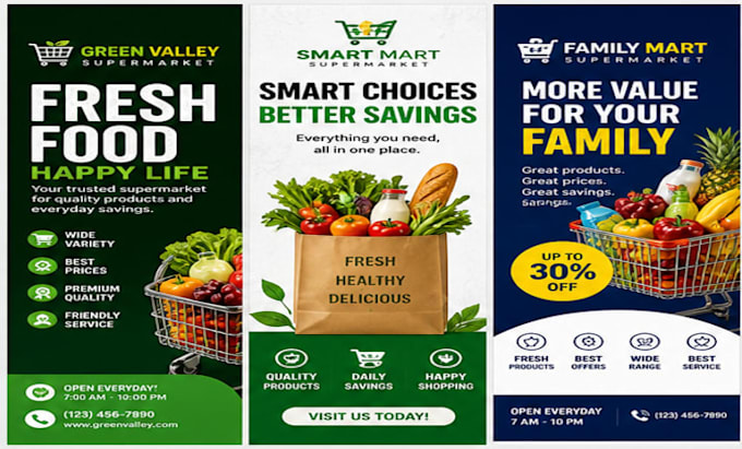 creating professional flyer for grocery shops