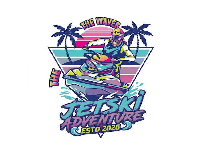 create a modern jet ski logo t shirt design