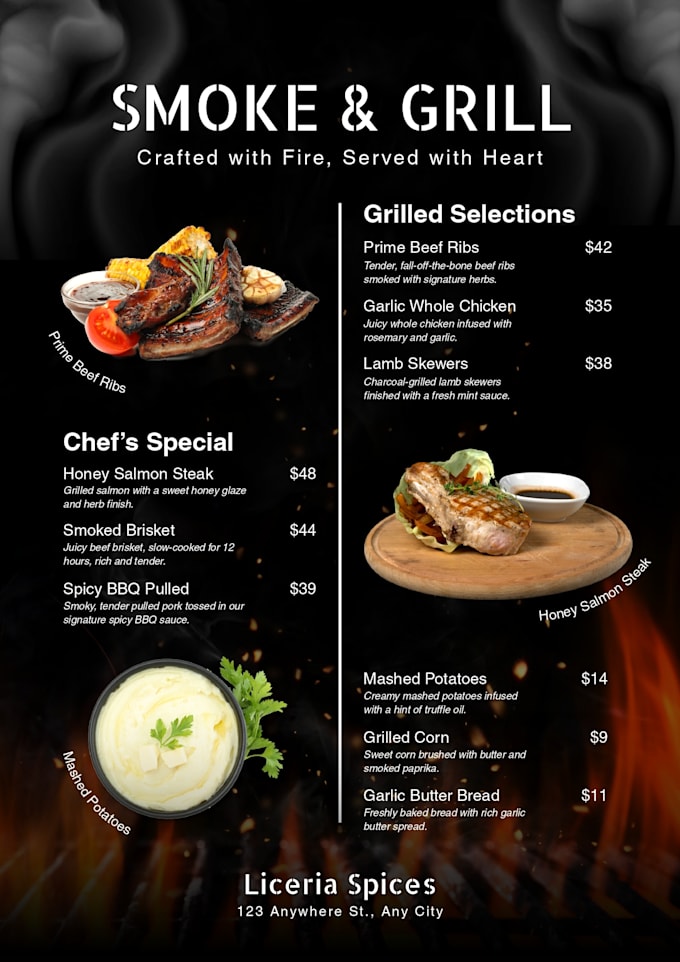 create modern and attractive food menu design