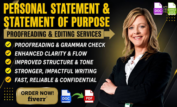 edit and proofread your personal statement or statement of purpose