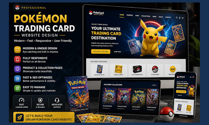build pokémon trading card website pokemon shopify website