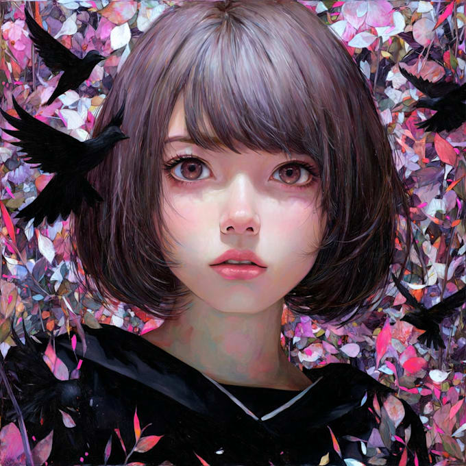 create anime illustration with dynamic pose and detail