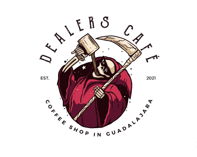 design custom skull grim reaper logo