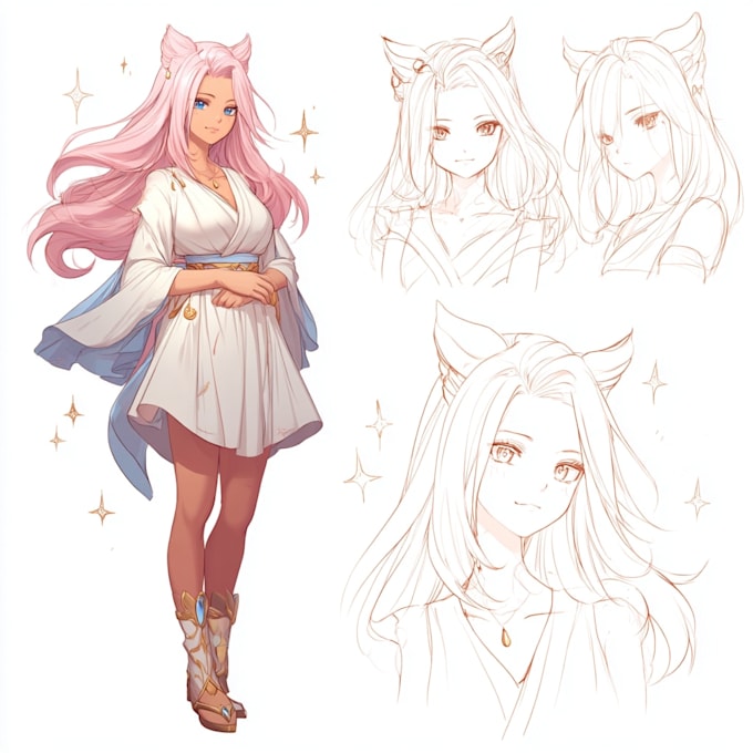draw anime character sheet