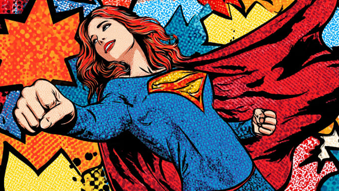 illustrate a superhero pop art portraits