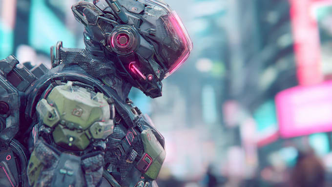 a sci fi character illustration or sci fi character