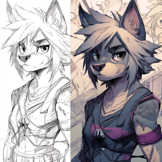 design unique furry oc illustrations in high quality