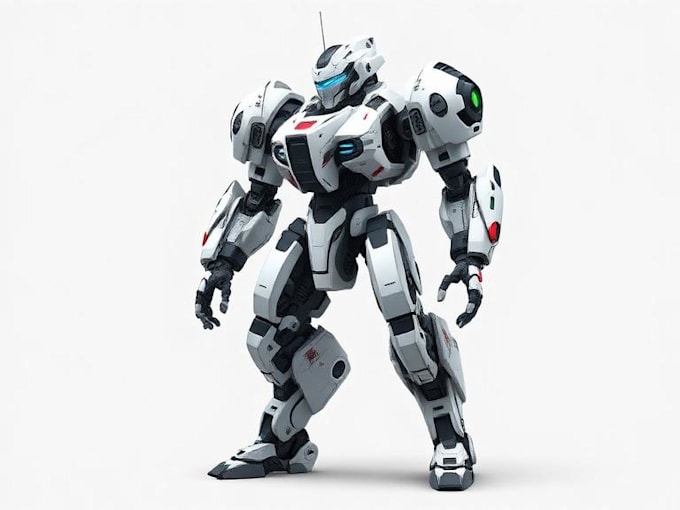 paint a gorgeous robot character or mascot illustration