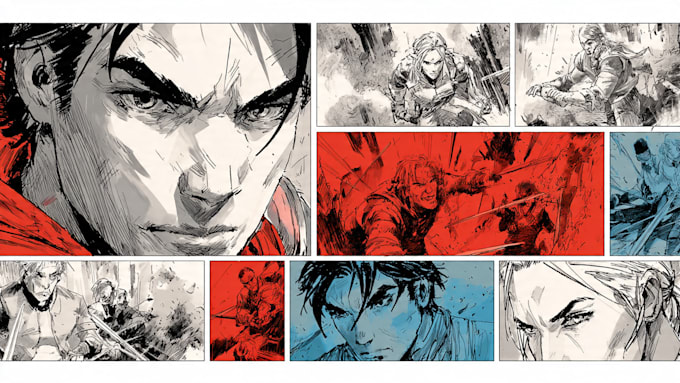 draw comic art for books, panels, and characters