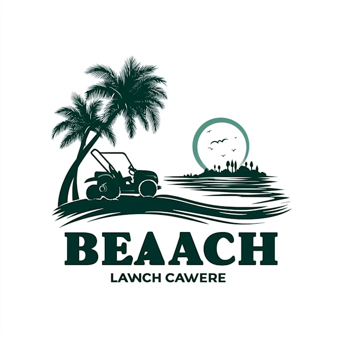 design beach landscape and lawn care logo