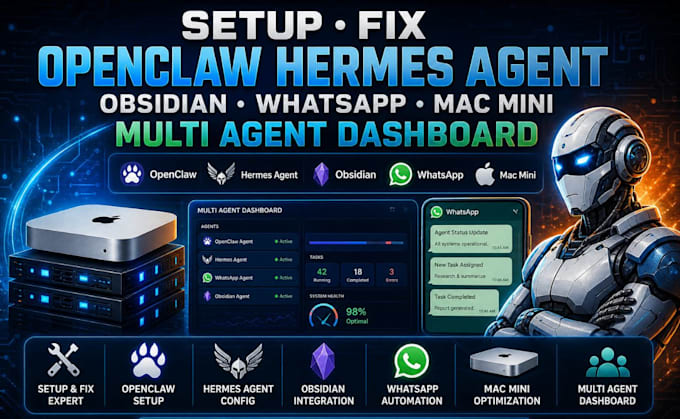 setup fix openclaw hermes agent obsidian whatsapp mac mini multi agent dashboard