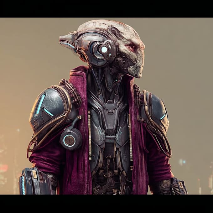 a sci fi character illustration or sci fi character