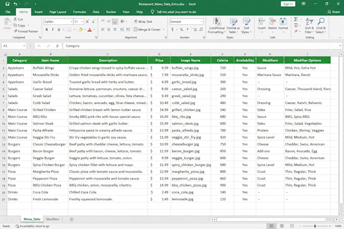 do fastest resturant menu data entry within 24 hours