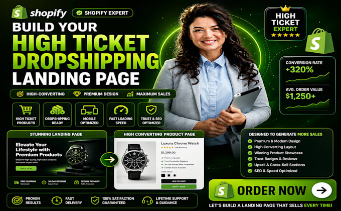 build your shopify high ticket dropshipping landing page
