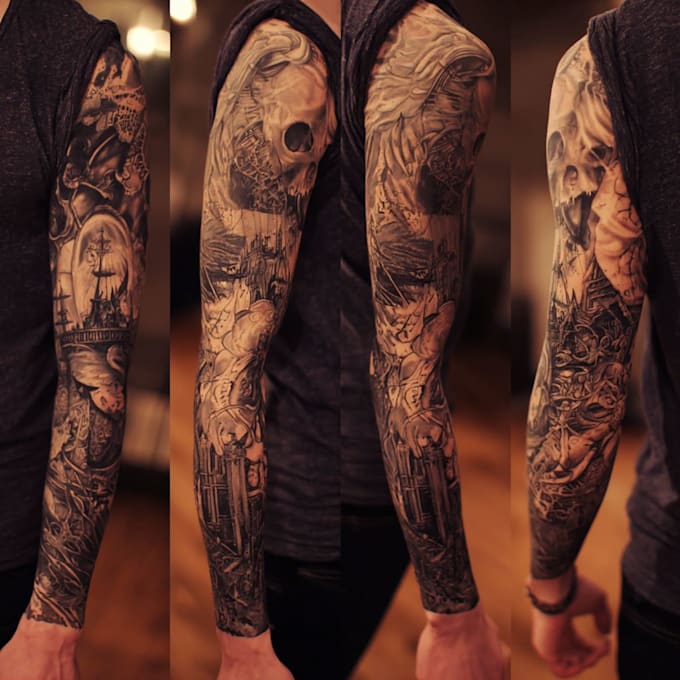 make a custom tattoo sleeve art as you want