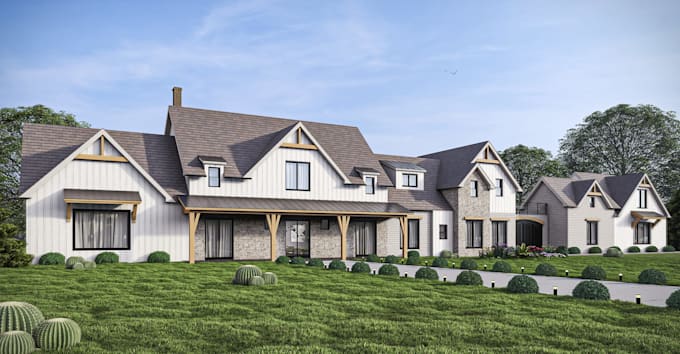3d house model rendering design with sketchup lumion render