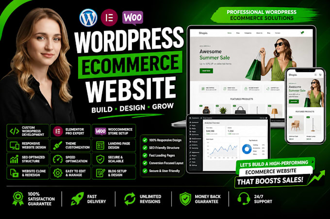 build wordpress website design and redesign ecomerce website development